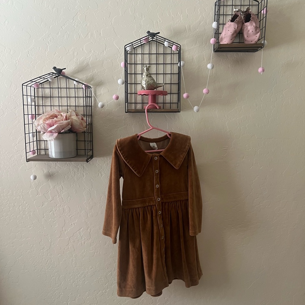 Kate Quinn Brown Long Sleeve Peter Pan Collar Sundress